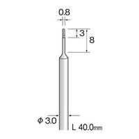 ミニター 精密電着ダイヤモンドバー 超硬軸 #230 φ0.8 JA1010 1本（直送品）