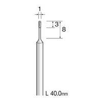 ミニター 精密電着ダイヤモンドバー 超硬軸 #140 φ1 JA1012 1本（直送品）