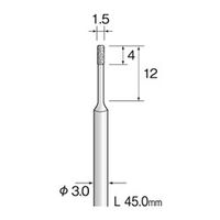 ミニター 精密電着ダイヤモンドバー 超硬軸 #140 φ1.5 JA1019 1本（直送品）