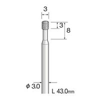 ミニター ハイセラミックダイヤモンドバー #170 φ3 JA1311 1本（直送品）