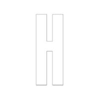 ユニット アルファベットH 300×150 白 835-098W 1枚（直送品）