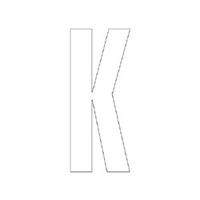 ユニット アルファベットK 300×150 白 835-101W 1枚（直送品）