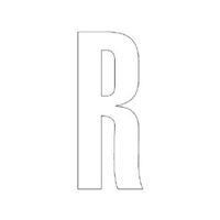 ユニット アルファベットR 300×150 白 835-108W 1枚（直送品）