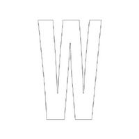 ユニット アルファベットW 300×150 白 835-113W 1枚（直送品）