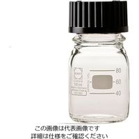 アズワン ねじ口瓶丸型白(デュラン(R)) 黒キャップ付 100mL 2-075-01 1セット(5個:1個×5本)（直送品）
