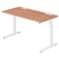 オカムラ スイフト スタンディングデスク 上下昇降式 平机 ネオウッドミディアム/ホワイト 幅1400×高さ650～1250mm 1台（直送品）