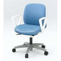 【設置込】イトーキ ボニートチェア ループ肘付 背付 キャスター脚 座面回転 ブルー KT146DTM-W9B7（直送品）