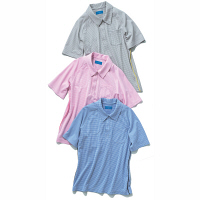 KAZEN ニットシャツ 男女兼用 ブルー 3L APK234-18（直送品）