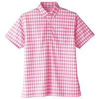 ボンマックス チェックプリントポロシャツ（半袖） 男女兼用 ピンク SS FB4523U（直送品）