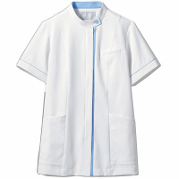 住商モンブラン レディスジャケット 半袖 白/ブルー M 73-2064（直送品）