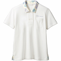 住商モンブラン レディスニットシャツ オフ白×アメリブルー S LW202-13（直送品）