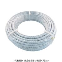 トラスコ中山 TRUSCO JIS規格品メッキ付ワイヤロープ (6X19)Φ6mmX50m JWM-6S50 1巻 759-9501（直送品）