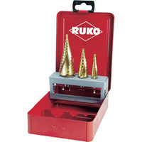 RUKO 2枚刃スパイラルステップドリルセット 3本組 チタン 101026T 1セット 765-9512（直送品）