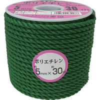 ユタカメイク ロープ　ＰＥカラーロープボビン巻　５ｍｍ×３０ｍ　グリーン RE-33 1巻 494-8939