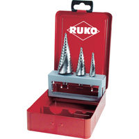 RUKO 2枚刃スパイラルステップドリルセット 3本組 コバルトハイス 101026E 1セット 765-9491（直送品）
