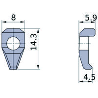 三菱マテリアル 三菱 旧F形ボーリングバー用部品 クランプ駒 LK1 1個 667-3929（直送品）