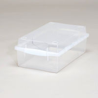 アイリスオーヤマ 収納ボックス プラスチック 蓋付き コミックボックス (最大20冊収納) CMB-35 クリア/ホワイト 1セット（10個）（直送品）