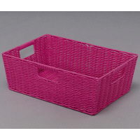 アイリスオーヤマ カラー編みバスケット ピンク