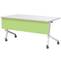 アイリスチトセ　フラップテーブル　平行スタックタイプ　カラー幕板付　グリーン　幅1500×奥行600×高さ700mm　1台　（直送品）