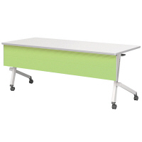 アイリスチトセ　フラップテーブル　平行スタックタイプ　カラー幕板付　グリーン　幅1800×奥行600×高さ700mm　1台　（直送品）