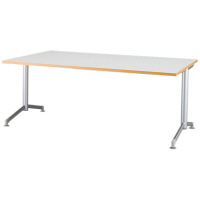 アイリスチトセ　ミーティングテーブル T字脚　ホワイト　幅1500×奥行750×高さ700mm　1台　（直送品）