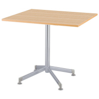 アイリスチトセ　ミーティングテーブル 十字脚　ナチュラル　幅750×奥行750×高さ700mm　1台　（直送品）