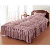 枕カバー付きシルク混ベッド布団ダブル　ピンク　0304110　ファミリー・ライフ　1枚　（直送品）