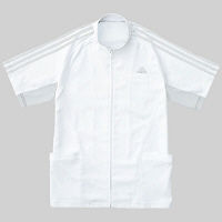 KAZEN adidas（アディダス）メンズジャケット 医療白衣 半袖 ホワイト+グレー O SMS603-17（直送品）