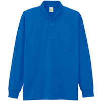 自重堂　制服百科　エコ製品制電長袖ポロシャツ　ブルー　ＬＬ　85244（直送品）