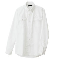 アイトス メンズ長袖オックスボタンダウンシャツ（両ポケットフラップ付き） ホワイト S AZ7880-001 1着（直送品）