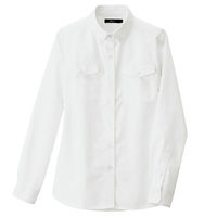 アイトス レディース長袖オックスボタンダウンシャツ（両ポケットフラップ付き） ホワイトピンク S AZ7881-001 1着（直送品）