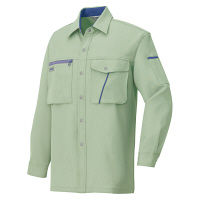 アイトス 長袖シャツ（厚地） グリーン LL AZ856-015 1着（直送品）