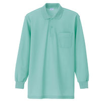 アイトス 長袖ポロシャツ（男女兼用） グレイッシュミント S AZ860-016 1着（直送品）