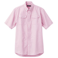 アイトス メンズ半袖オックスボタンダウンシャツ ピンク 5L AZ7878-060 1着（直送品）