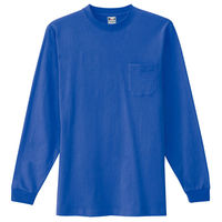 アイトス 長袖Tシャツ（ポケット付）（男女兼用） ブルー L AZ10530-006 1着（直送品）