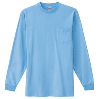 アイトス 長袖Tシャツ（ポケット付）（男女兼用） サックス M AZ10530-007 1着（直送品）