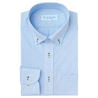 アイトス 長袖ボタンダウンシャツ サックス 4L AZ43057-007 1着（直送品）