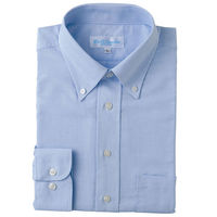 アイトス 長袖ボタンダウンシャツ サックス M AZ43107-007 1着（直送品）