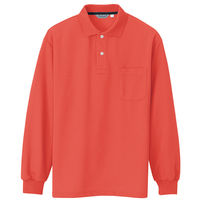 アイトス メンズ長袖ポロシャツ レッド M AZCL1001-046 1着（直送品）