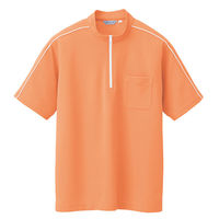 アイトス 半袖クイックドライジップシャツ（男女兼用） オレンジ 9号 AZCL3000-012 1着（直送品）