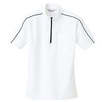 アイトス 半袖クイックドライジップシャツ（男女兼用） ホワイト 5号 AZCL3000-024 1着（直送品）