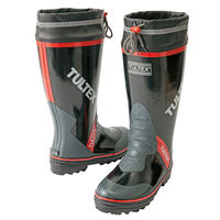 アイトス カラー長靴（糸入り） ブラック×レッド AZ4706-010