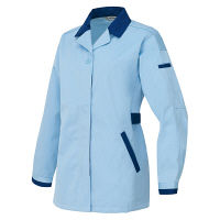 アイトス レディース長袖スモック サックス×ネイビー 3L AZ6327-007 1着（直送品）