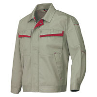 アイトス 長袖ブルゾン（配色） アースグリーン×ワインレッド AZ6570-005