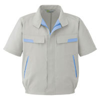 ミドリ安全 作業服 春夏 半袖 ブルゾン 帯電防止 VES71 M シルバーグレー 3120129504 1点（直送品）