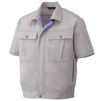ミドリ安全 作業服 男女共用 春夏 半袖 ブルゾン GS561 LL シルバーグレー 3120120006 1点（直送品）