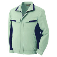 ミドリ安全 作業服 春夏 長袖 ブルゾン 帯電防止 VES256 LL ライトグリーン×ネイビー 3120128806 1点（直送品）