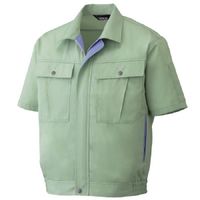 ミドリ安全 作業服 男女共用 春夏 半袖 ブルゾン GS566 6L ライトグリーン 3120120210 1点（直送品）