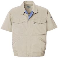 ミドリ安全 作業服 春夏 半袖 ブルゾン 帯電防止 GS300 5L アイボリー 3120110209 1点（直送品）