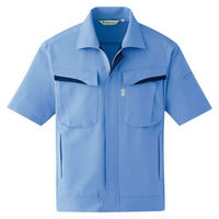 ミドリ安全 作業服 春夏 半袖 ジャンパー 帯電防止 VES483 4L ライトブルー 3120212008 1点（直送品）